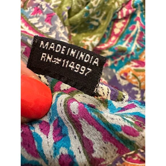 Tolani colorful paisley print short sleeves tunic top size M - Picture 4 of 15